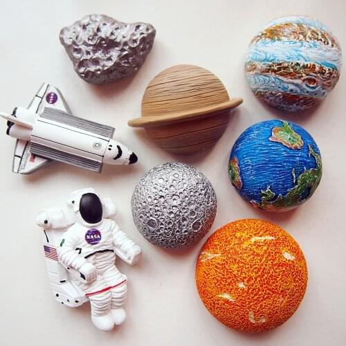 Creative personality 3D three-dimensional space astronaut space shuttle planet ball sun earth magnetic resin refrigerator magnet