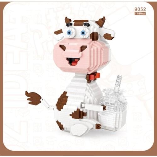 Creator Funny lovely animal building bricks assemble nanobrick cow and milk micro diamond block educational toy for kids gift