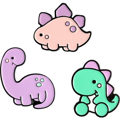 Cute Dinosaur Hard Enamel Pins Collect Fun Animal Metal Cartoon Brooch Backpack Hat Collar Lapel Badges Fashion Jewelry Gifts