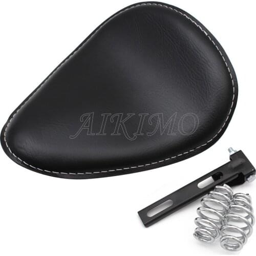 Motorcycle PU Leather Cushion Spring Bracket Black Solo Seat for Harley Sporster 883 1200 Chopper Bobber Dyna Seat Cushion