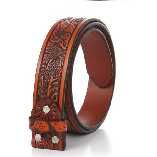 KDG Western Denim Mens Leather Personality Embossed Phoenix Belt Youth Fashion Trend Replacement Belt
