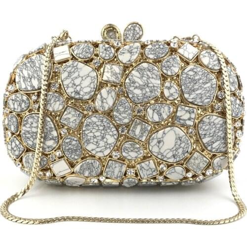 OC4217 high quality shell clutch bag handmade lady wedding crystal evening clutch purse