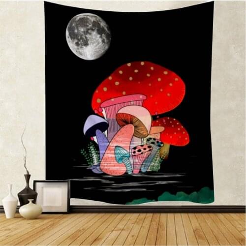 Simple mushroom tapestry psychedelic background cloth background wall decoration cloth mandala bohemian home decoration