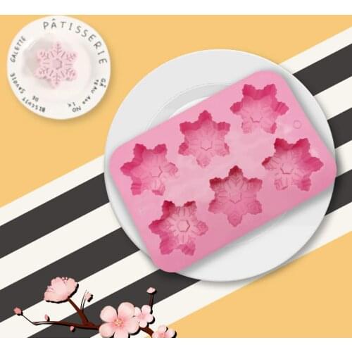 6 Flowers Silicone Cake Mold Handmade Soap Moluds Six Cherry Blossom Snowflake Jelly 3D DIY Making for Baking Decoration Tools