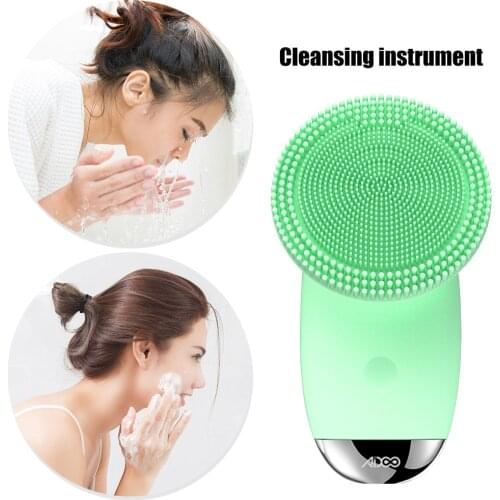 Ultrasonic Face Cleaning Brush Waterproof Silicone Pore Cleansing Massage Electric Facial Cleanser Brush Blackhead Deep Wash