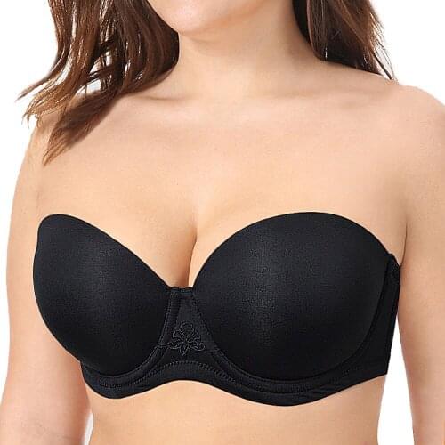 New Sexy Bras Women Bralette Wedding Cup B C D E F G H 32 34 36 38 40 42 44 Strapless Anti-slip Silicone Straps Quality Bra