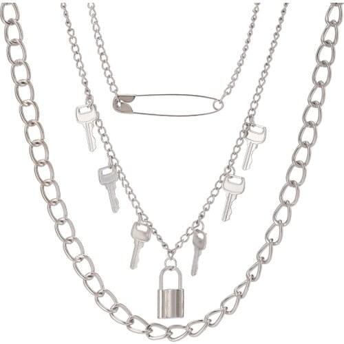 VG 6YM The Key And lock Ladies Necklace Same Paragraph Womens Birthday Present Jewelry Dropshipping Gifts