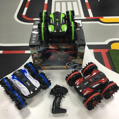 2.4G Land and water Remote Control Car 4WD Waterproof 360 Degree Flip Stunt Car Double-sided Driving RC Car Rc Tank Toys Gift