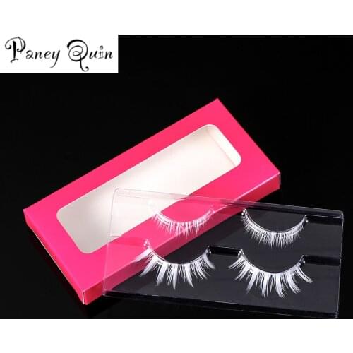 2 Pairs White Upper & Lower False Eyelashes Soft Wispy Natural Eyelashes Extension Halloween Party Cosplay Eye Makeup Lash Tools