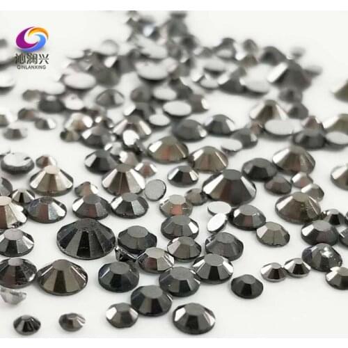 300pcs Mix SS4-SS16 Size Black Gold color Non HotFix flatback glass crystal 3D Nail Art Rhinestone diy Decorations M300HK