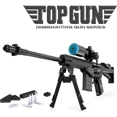 527pcs DIY The M107 Sniper Rifle Super Armament Building Blocks Assembled Plastic Gun Model Simulation CS Adventure Toys