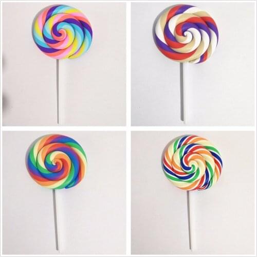 8pcs/bag Clay Resin Lolipop Cute Kawaii Candy Flat back Cabochons for Hair Bow Center, Scrapbooking, DIY