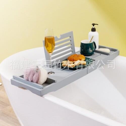 Bamboo bathtub tray bathtub holder with soap box, bath towel holder, wine glass holder, reading holder, tablet holder