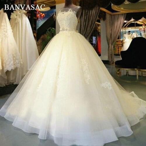 BANVASAC Sleeveless Wedding Dresses