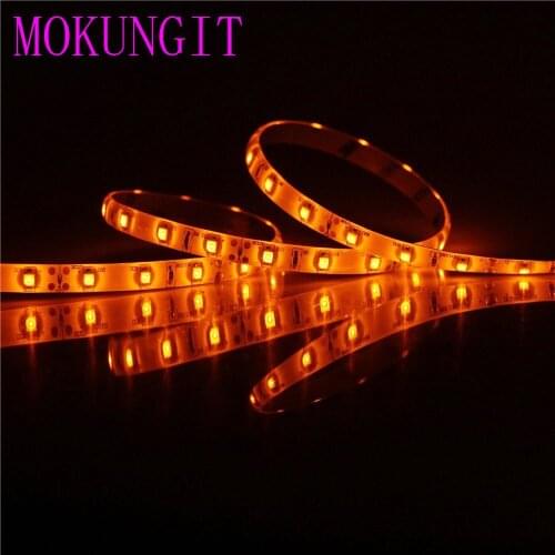 Fast shipping 100M 20X5M 3528 Orange LED Strip DC12V 600LED 120LEDs/m FPCB White Black Flexible LED Strip Light waterproof IP65