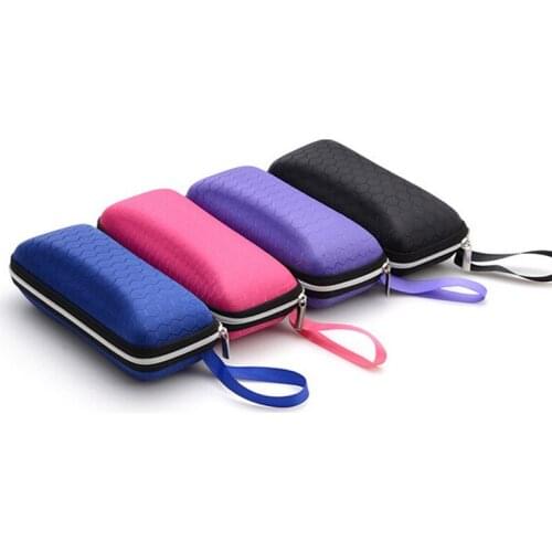 PU fiber zipper sunglasses case box sun glasses case eyeglasses box eyewear accessories Square 2018 New Hot Selling