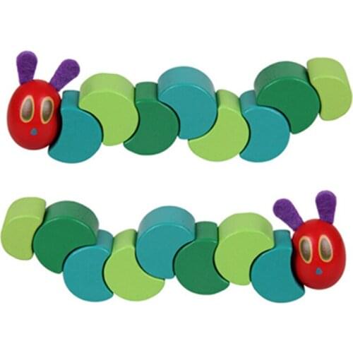 Wooden Blocks Kids Flexible Blocks Montessori the Very Hungry Caterpillar Toys for Children M0173