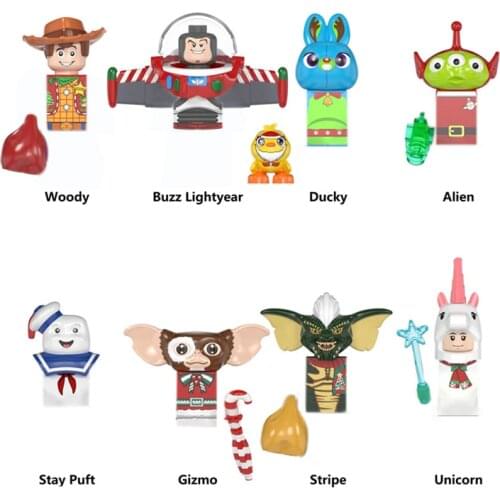 Disney Cartoon Blocks Buzz Lightyear Woody Alien Accessories Building Blocks Toys Action Figure Children Christmas Gifts