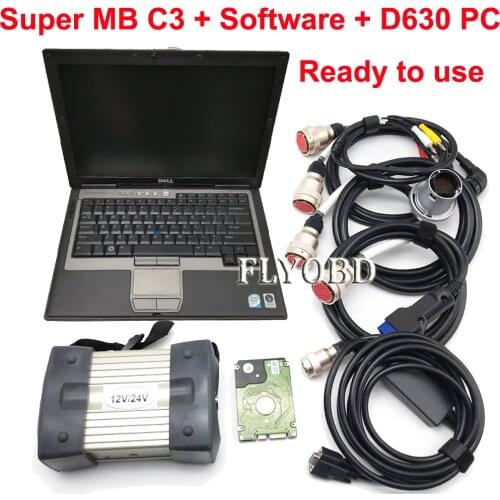 Best Quality MB STAR C3 Diagnostic Tool with Software HDD MB C3 Pro Diagnosis Multiplexer with D630 Diagnostic Laptop full kit