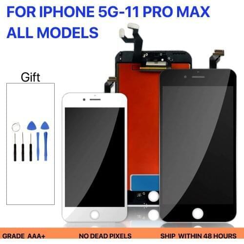 Display FOR Iphone 5 5S 6 6S PLUS 7 8 X XS XR 11 PRO MAX LCD Display Touch screen Replacement No Dead Pixel A + Quality