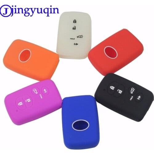 Jingyuqin 4 Buttons For Toyota Highlander Prius V Venza Land Cruiser Camry Remote Silicone Car-Styling Cover Case Smart Key