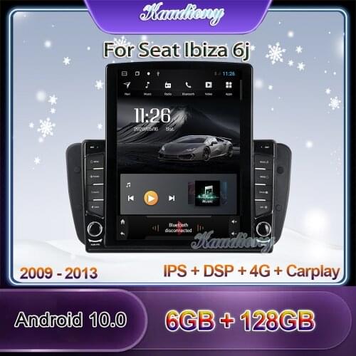 Kaudiony 9.7" Tesla Style Android 10.0 Car Radio For Seat Ibiza 6j MK4 Car Dvd Multimedia Player Auto GPS Navigation Stereo DSP