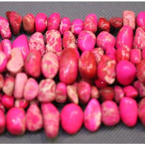 Kindgems Emperor Imperial Pink Chips Beads Gems Stone Beads Strand 15"/Diy For Jewelry Making for Women Necklace Accessories
