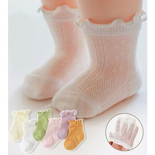 Newborn Infant Short Sock Kids Child Girls Boys Summer Cotton Mesh Cute Lace Frilly Ruffle Princess Sock Kawaii Baby Accessories