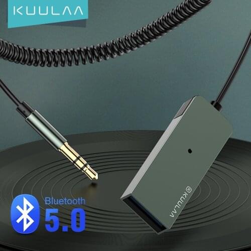 2021 KUULAA Car AUX Bluetooth Dongle 3.5mm Jack Cable Adapter Bluetooth5.0 Receiver For Speaker Audio Music Wireless Transmitter