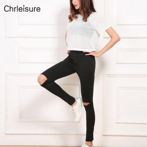 Hollow Leggings Women Sport Black Workout Elasticity Sexy Pants Fashion Knee Hole Breathable Legging Femme Streetwear
