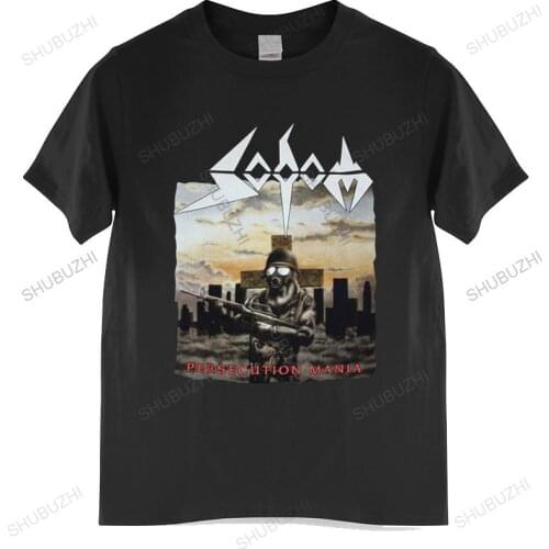 Summer t-shirt men brand teeshirt SODOM PERSECUTION MANIA T-SHIRT men t shirt fashion rock punk tees Mens T-shirt Euro size TOPS