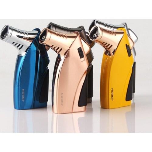 Jobon Metal Gas Torch Cigar Spray Gun Lighter Windpoof Jet Flame Butane BBQ Kitchen Lighter Cigarette Smoking Accessories No Box