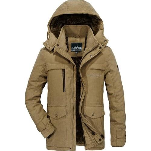 New Winter Jacket Men Thick Warm Parkas Male Fleece Hooded Parkas hombre Outwear Military Coats Windbreaker Jackets Size M-5XL