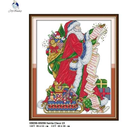 The Santa Claus Aida Canvas DMC Count Cloth Chinese Cross Stitch Kits Print Fabric for Embroidery Crafts Home Decor Needlework