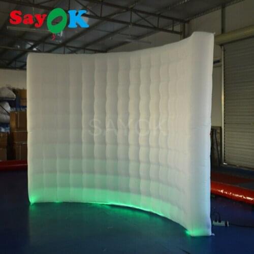 Customized led inflatable photo booth wall photo booth backdrop for wedding party promotion(3x1x2.3mH)