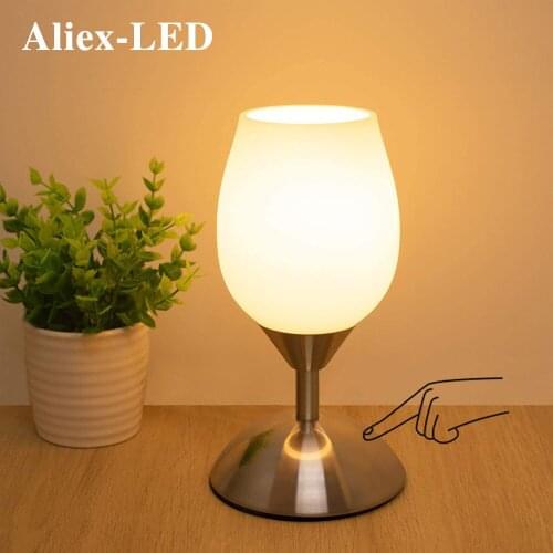 Dimmable Wine Glass Night Light Modern Usb Table Lamp Eye Protection Led Touch Decor Bedside Lamp for Home Kids Room Bedroom
