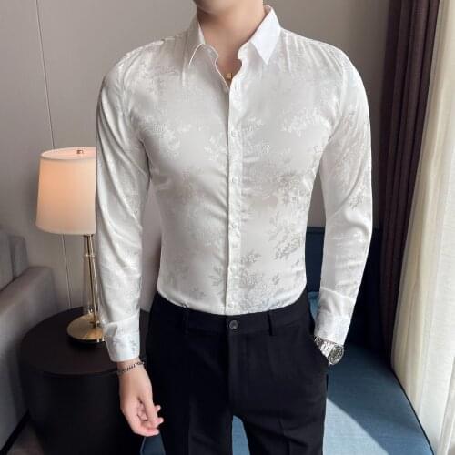 2021 New White Invisible Branches Digital Printed Shirt with Polyester Spandex Material and Broadcloth Fabric M-4XL