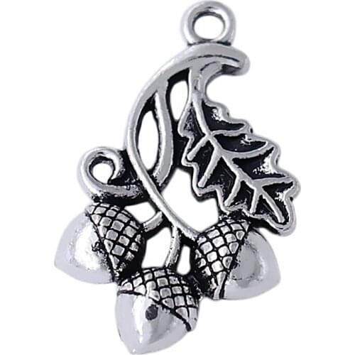 New fashion lucky pendant ancient 3D metal acorn plant fruit charm wholesale