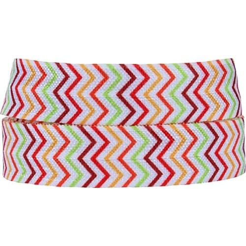 FLRA FOE Chevron printed autumn elastic ribbon with fold over line