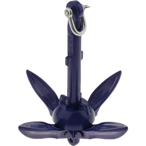 Solid Grapnel Folding Anchor for Kayak Fishing with Anti-rust Blue Coating Ancla ancla grappin ancre