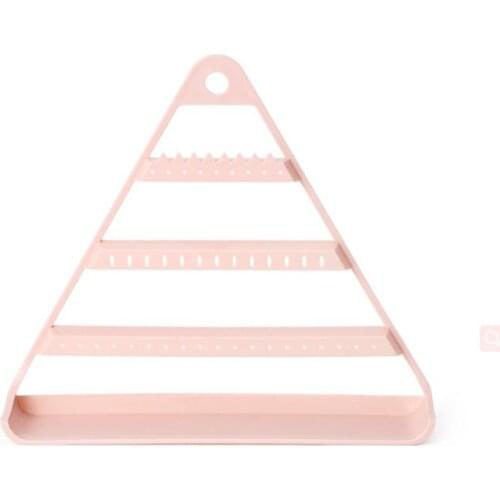 Hanging Wall Mount Jewelry Organizer Earrings Necklace Stand Display, 3-Levels Triangle Display Rack, Suction Cup Included