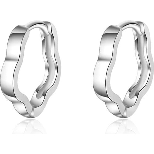Simple Flower Shaped Small Huggie Hoop Earrings Silver Plated Jewellery Gifts for Women Teen Girls