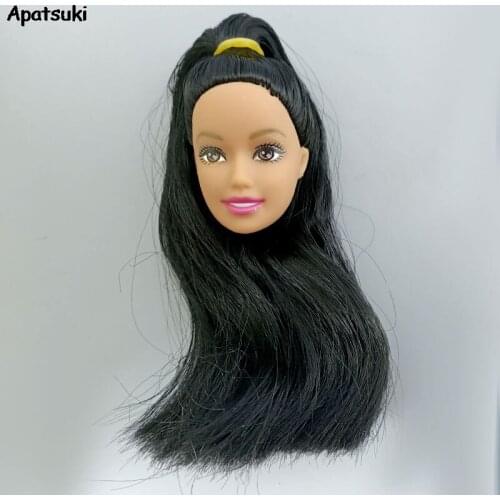1/6 BJD Doll Make Up Head with Black Long Hair Doll Head for 11.5" Doll Heads for 1:6 Doll Accessories Kids DIY Toy for Children