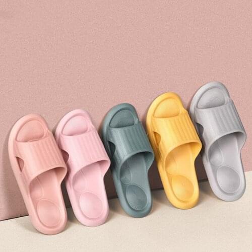 Summer Women/Men Bathroom EVA Slippers Couple Home Fashion Bathe Shoes Outdoor Soft Thick Non-Slip Flip Flops House Flat Slides