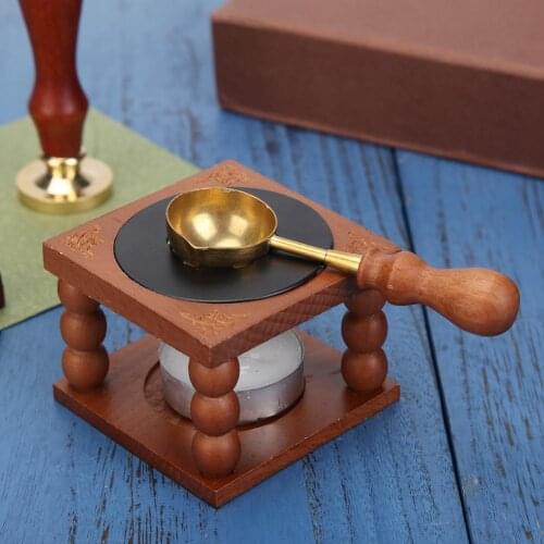 Retro Fire Wax Seal Stamp Metal Wax Stove Pot Wax beads Stick Sealing Handle Sealing Wax Spoon Wax Furnace Stove Pot Stamp Craft