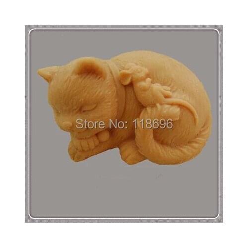 Free shipping cat/mouse silicon soap mold Cake decoration mold manual soap mold The candle mould