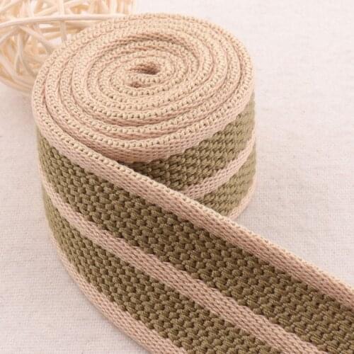Olive Khaki Striped Webbing Ribbon Bag Purse Straps Totes Belts Tape Bag Handle 1 1/2" dog collar 38mm luggage and bags