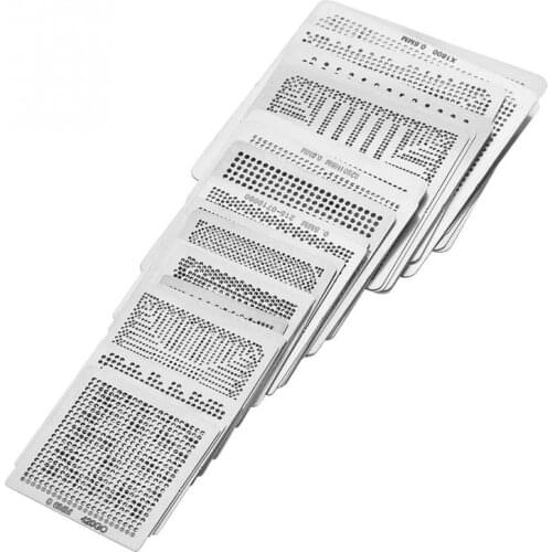 33pcs BGA Universal Reballing Rework Net Stencils Steel Template Mesh Directly Heat Set Kit