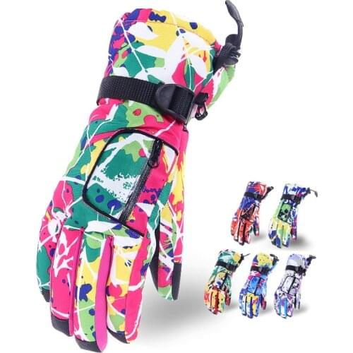 2020 Winter Ski Gloves Woman Fleece Warm Women Snowboard Gloves Warterproof Sport Snow Thermal Mittens Motorcycle Heated Gloves