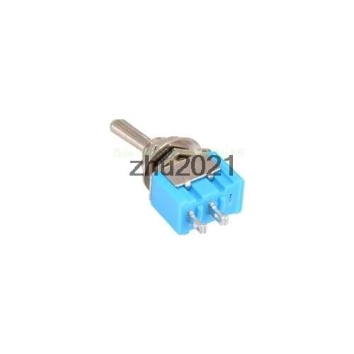 10Pcs MTS-101 2 Pin SPST Switch ON-OFF 2 Position AC125V/6A 250V/3A 6mm Blue Mini Toggle Switches